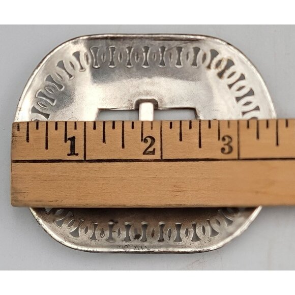 Vintage Walter Doran Western Silver Slotted Buckle 3.5"X3" - Picture 6 of 7